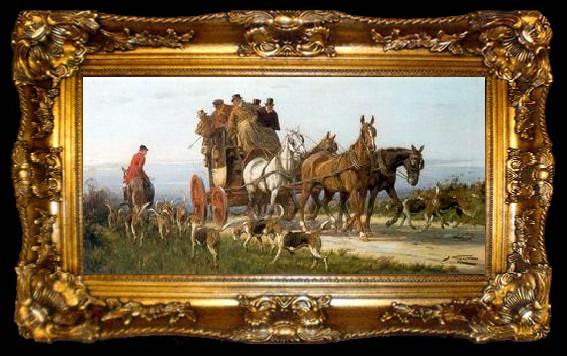 framed  unknow artist Classical hunting fox, Equestrian and Beautiful Horses, 234., ta009-2
